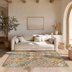 Alfombra lavable étnica multicolor Serak 1049 Para salón