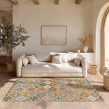 Alfombra lavable étnica multicolor Serak 1049 Para salón