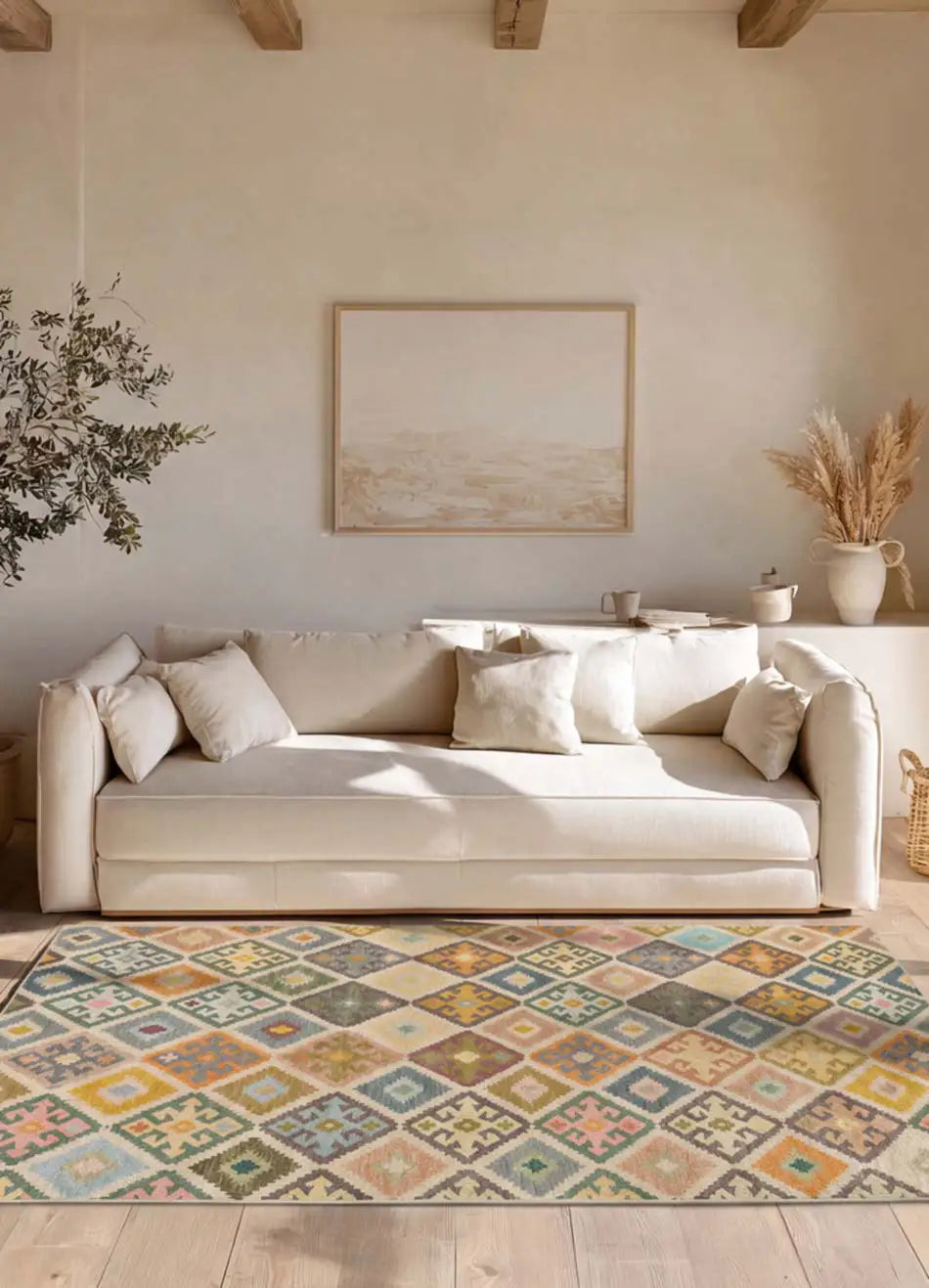 Alfombra lavable étnica multicolor Serak 1049 Salón