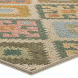 Alfombra lavable étnica multicolor Serak 1049 Esquina