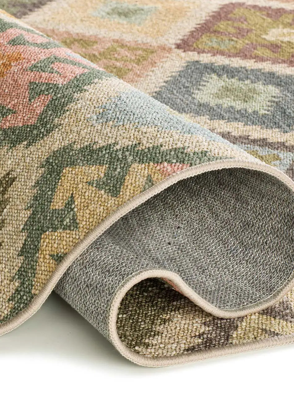 Alfombra lavable étnica multicolor Serak 1049 Backing