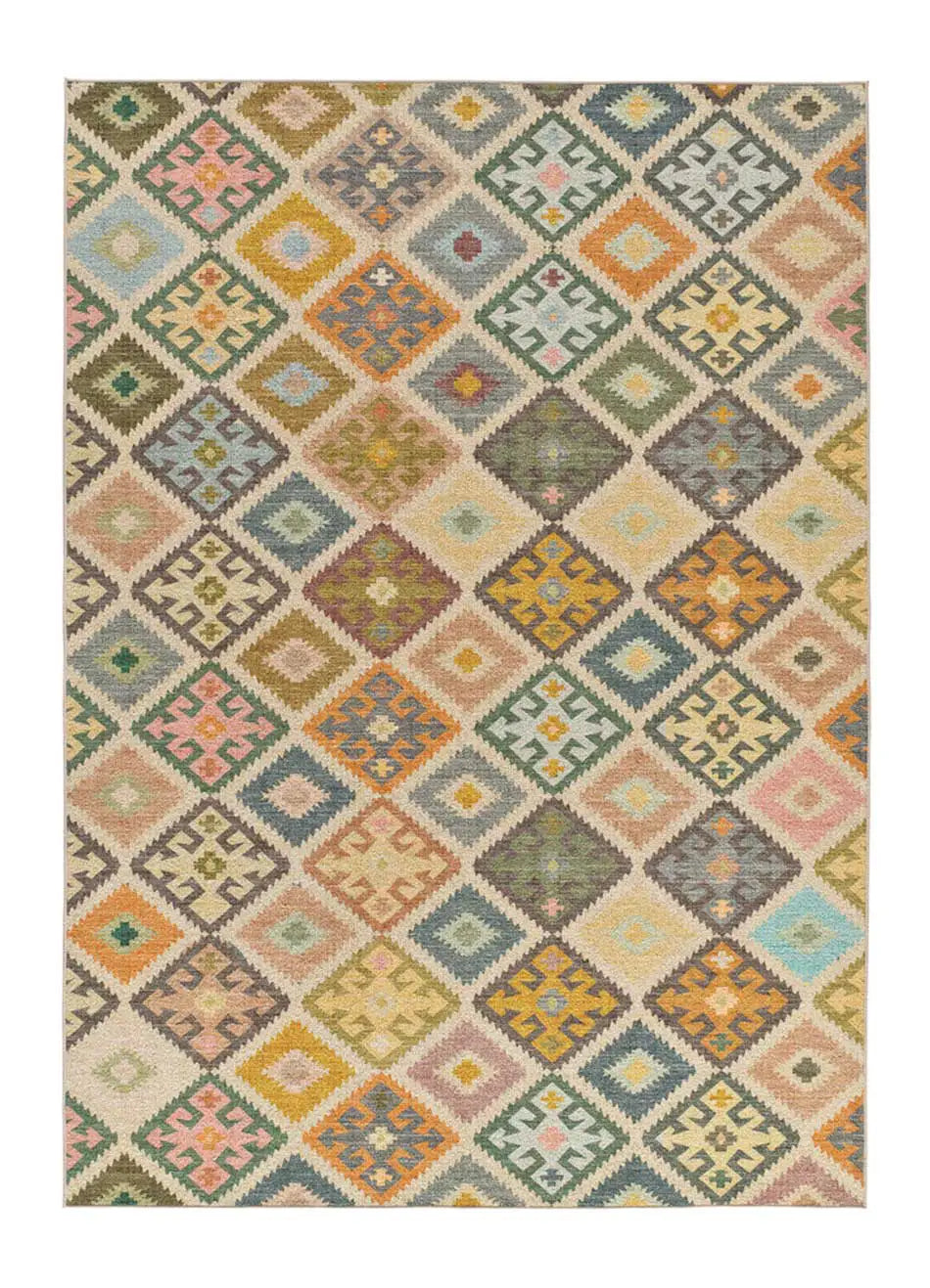 Alfombra lavable étnica multicolor Serak 1049 Atticgo