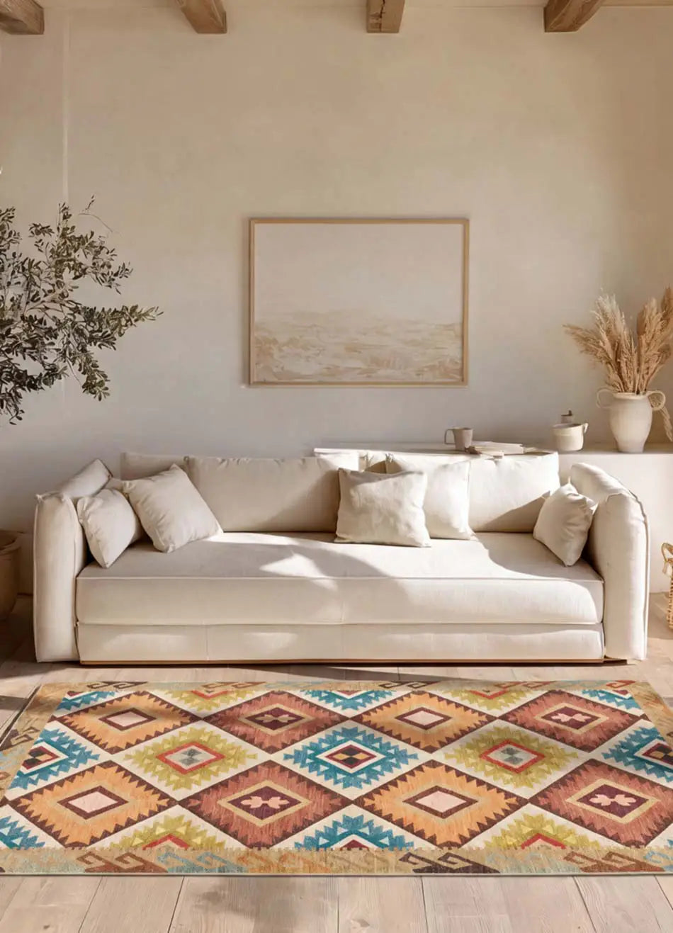 Alfombra lavable étnica multicolor Serak 1050 Atticgo Para salón