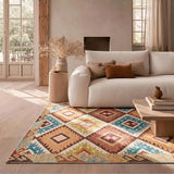 Alfombra lavable étnica multicolor Serak 1050 Atticgo para salón