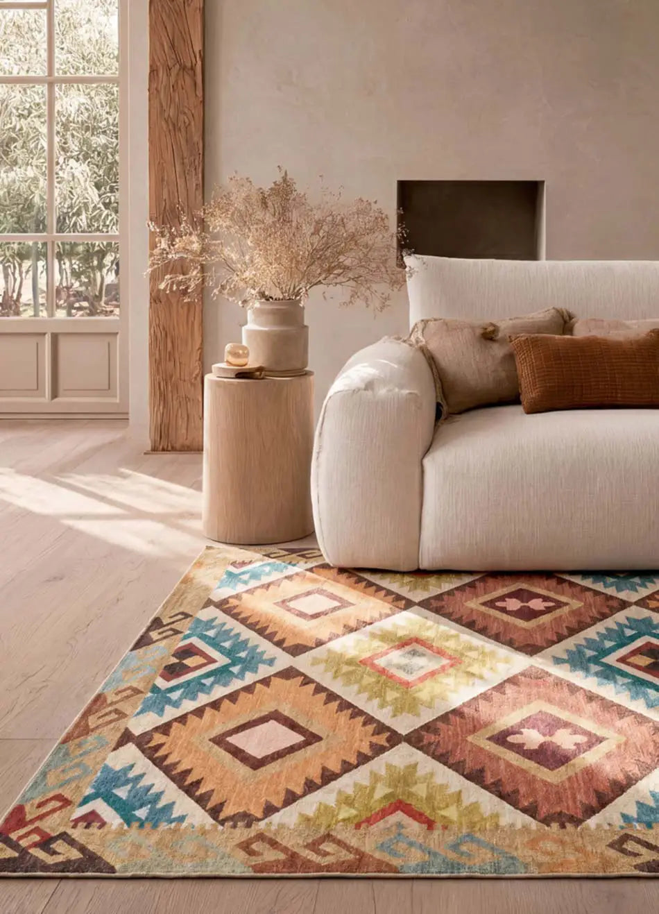 Alfombra lavable salón étnica multicolor Serak 1050 Atticgo