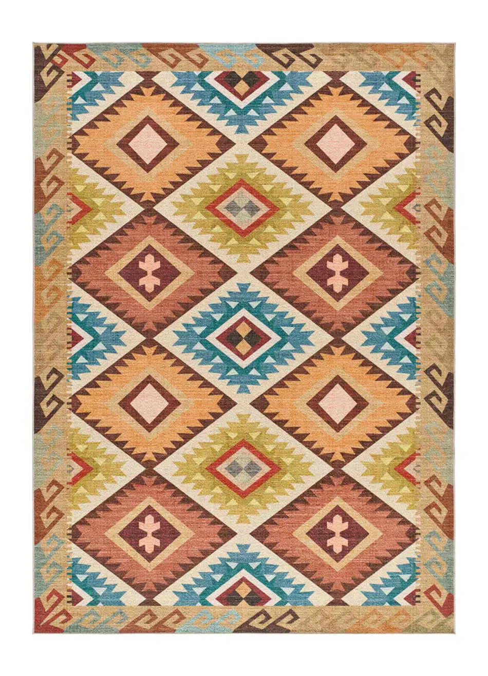 Alfombra lavable étnica multicolor Serak 1050 Atticgo