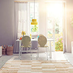 Alfombra salón shaggy geométrica Serene Terra 8680 Beige Atticgo