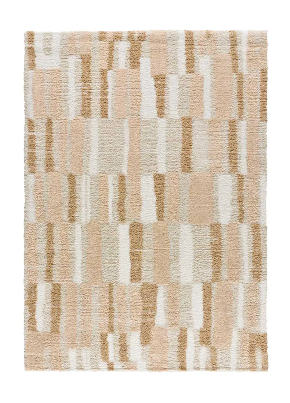 Alfombra shaggy geométrica Serene Terra 8680 Beige Atticgo