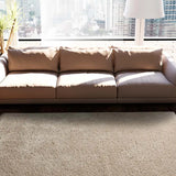 Alfombra shaggy reciclada beige ambiente | Atticgo