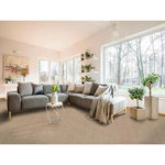 Alfombra a medida Shiva Liso Beige en el salón | Atticgo