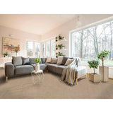 Alfombra a medida Shiva Liso Beige en el salón | Atticgo