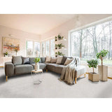 Alfombra a medida Shiva Liso Blanco en el salón | Atticgo