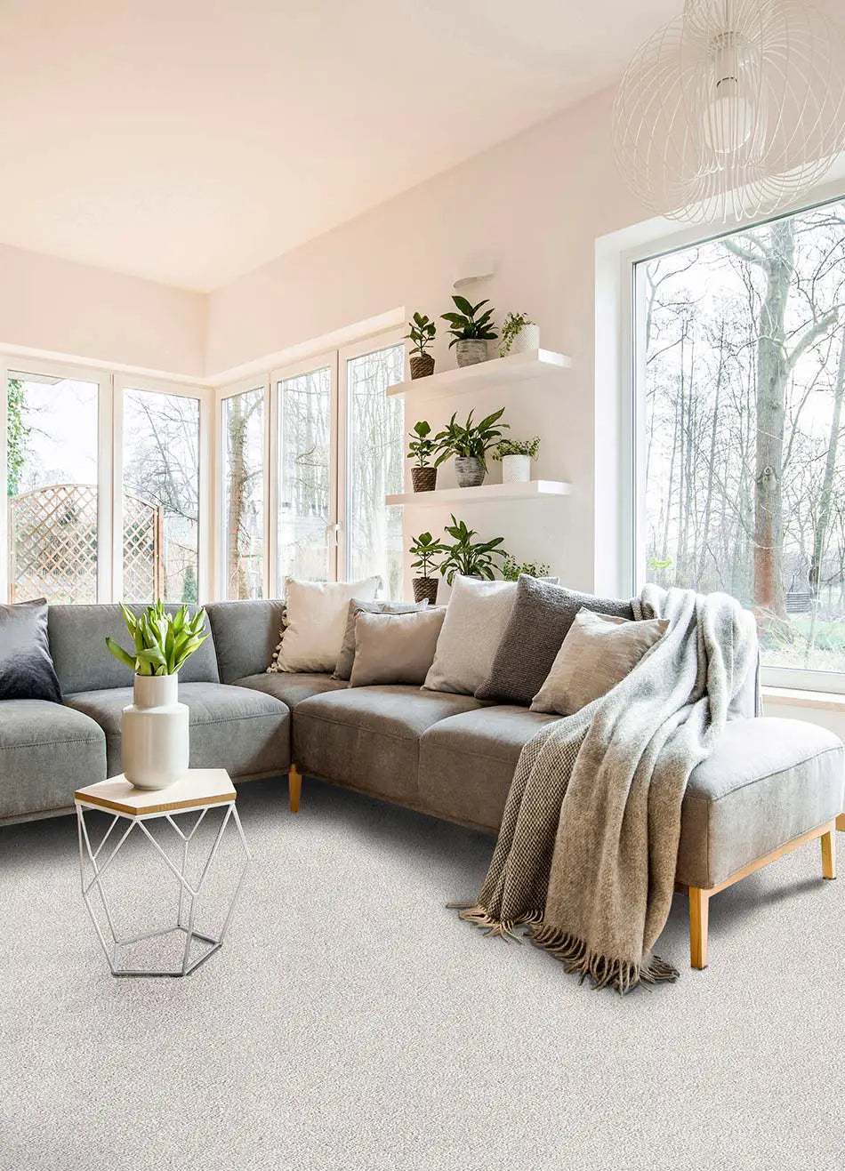 Alfombra a medida Shiva Liso Blanco Ambiente | Atticgo