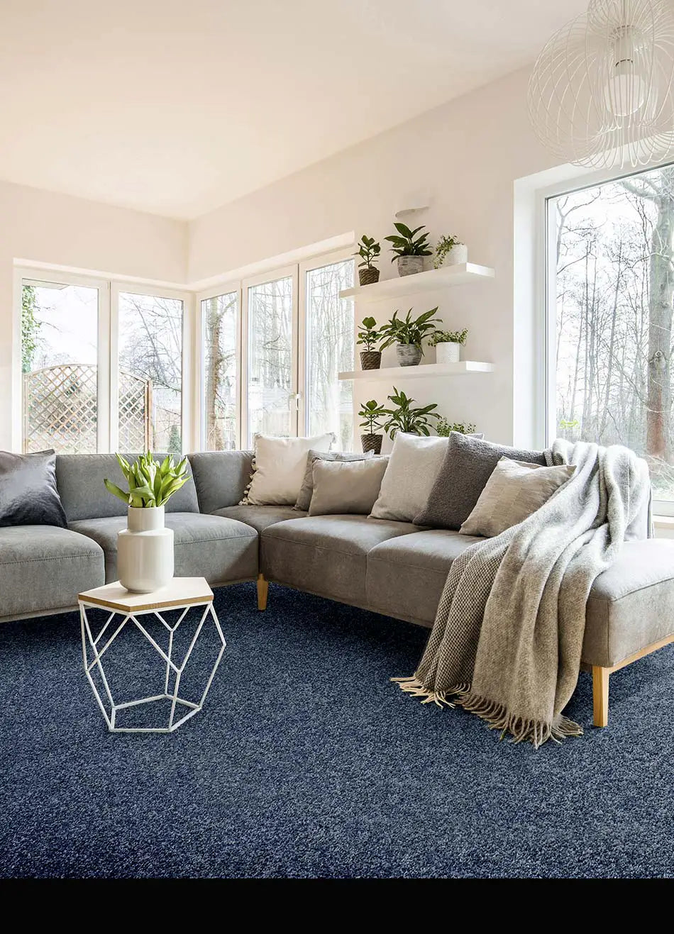 Alfombra a medida Shiva Liso Azul Ambiente | Atticgo