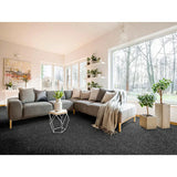 Alfombra a medida Shiva Liso Gris en el salón | Atticgo