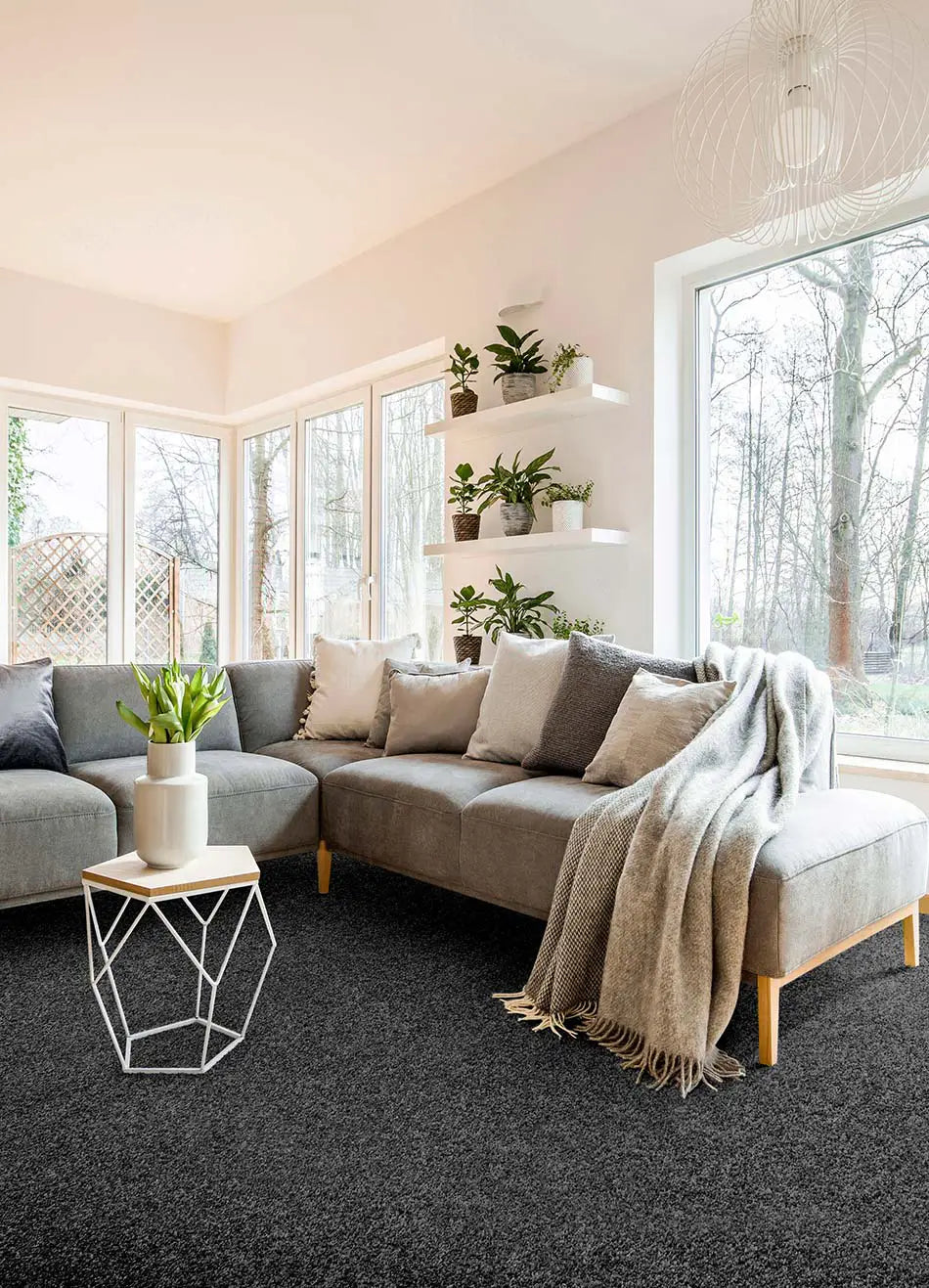 Alfombra a medida Shiva Liso Gris Ambiente | Atticgo