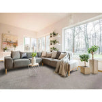 Alfombra a medida Shiva Liso Plata en el salón | Atticgo