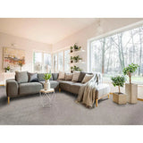 Alfombra a medida Shiva Liso Plata en el salón | Atticgo