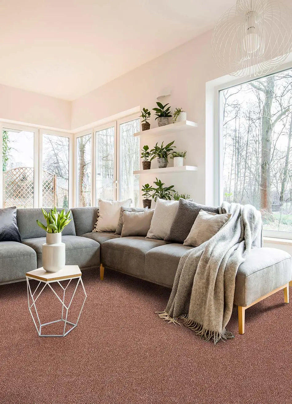 Alfombra a medida Shiva Liso Rosa Ambiente | Atticgo