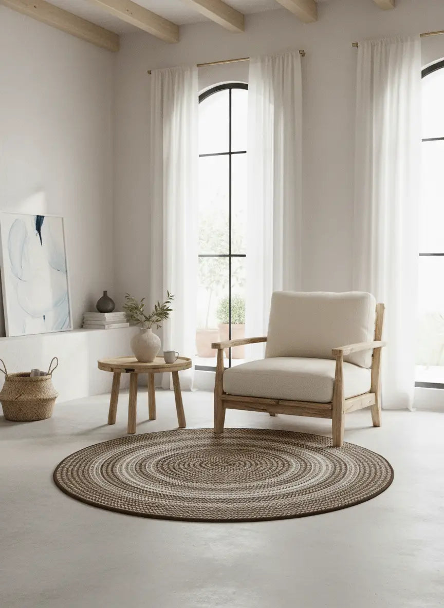 Alfombra redonda Indoor-Outdoor Silvana 48837 Lino Ambiente