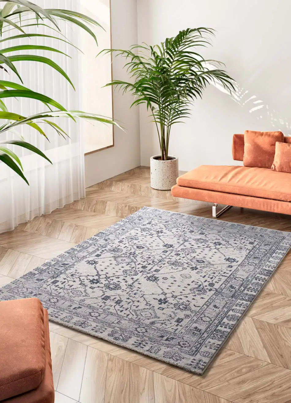 Alfombra salón vintage Siroco 16803 Azul Atticgo