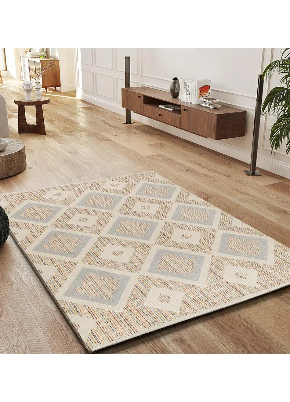 Alfombra para salón geométrica Siroco 16804 Multi Atticgo