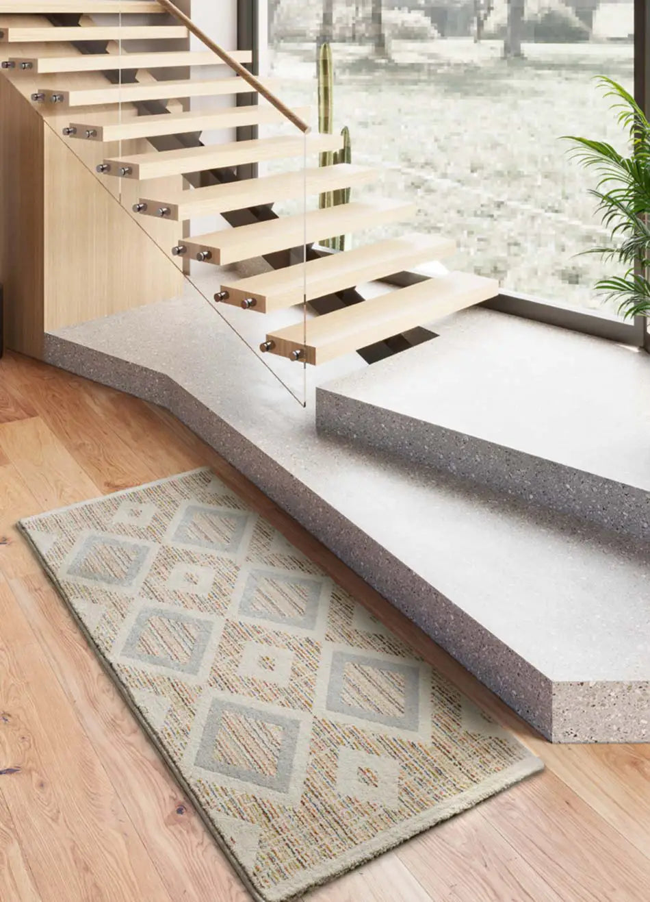 Alfombra de pasillo geométrica Siroco 16804 Multi Atticgo