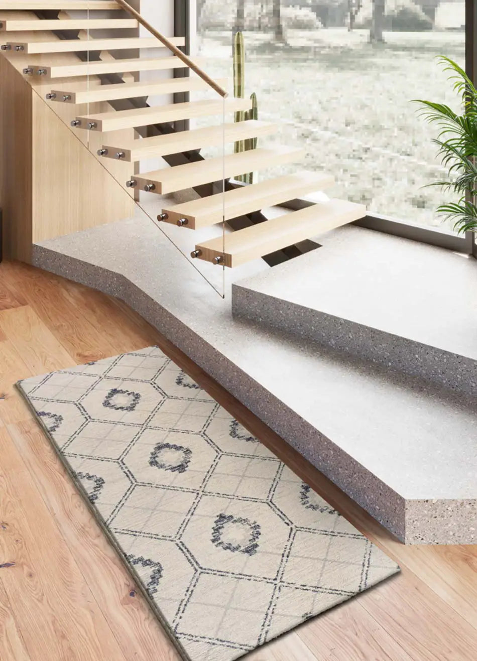 Alfombra de pasillo geométrica Siroco 16806 Multi Atticgo