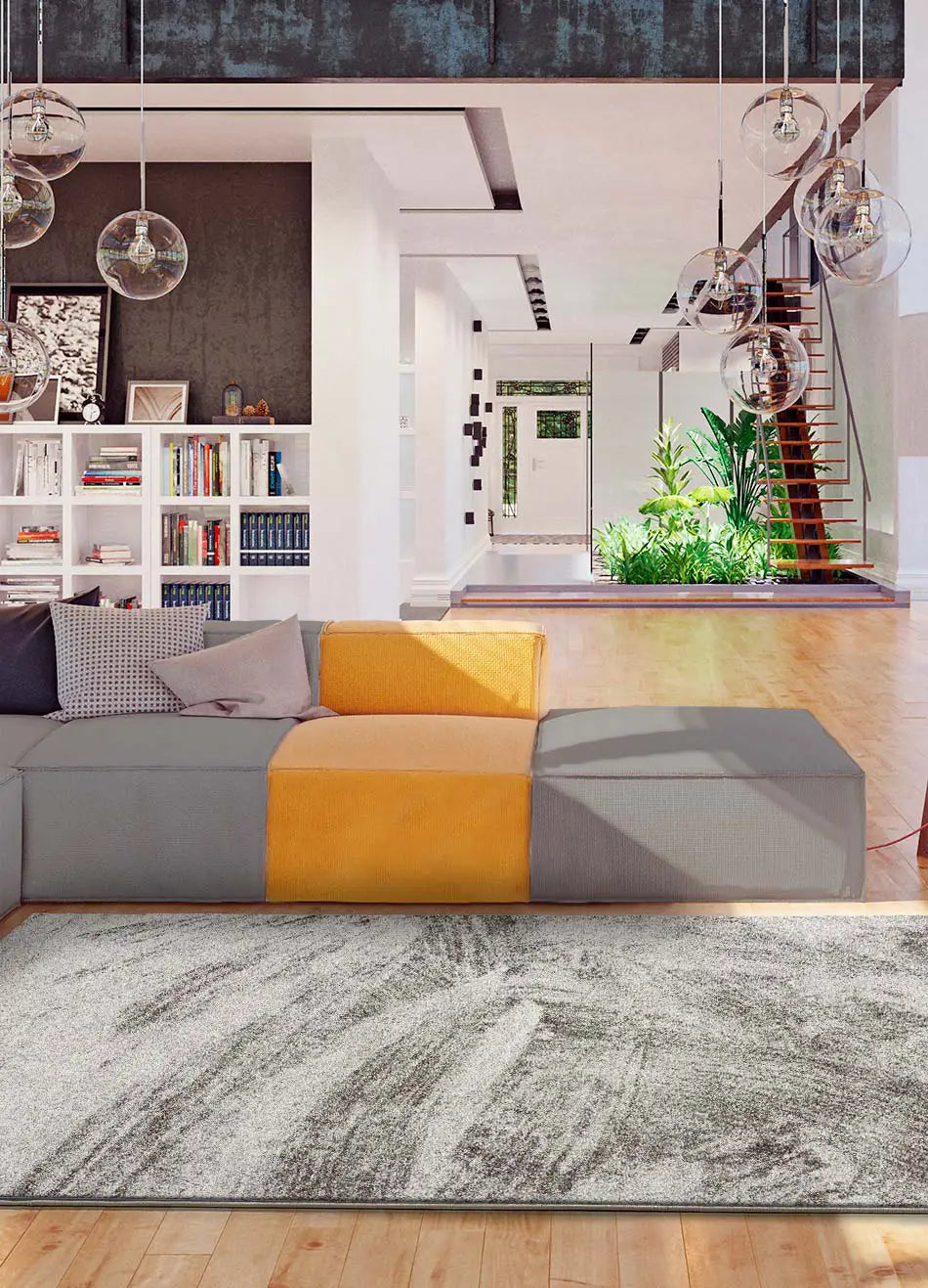 Atticgo Alfombra abstracta Smoothy 671 Lila ambiente