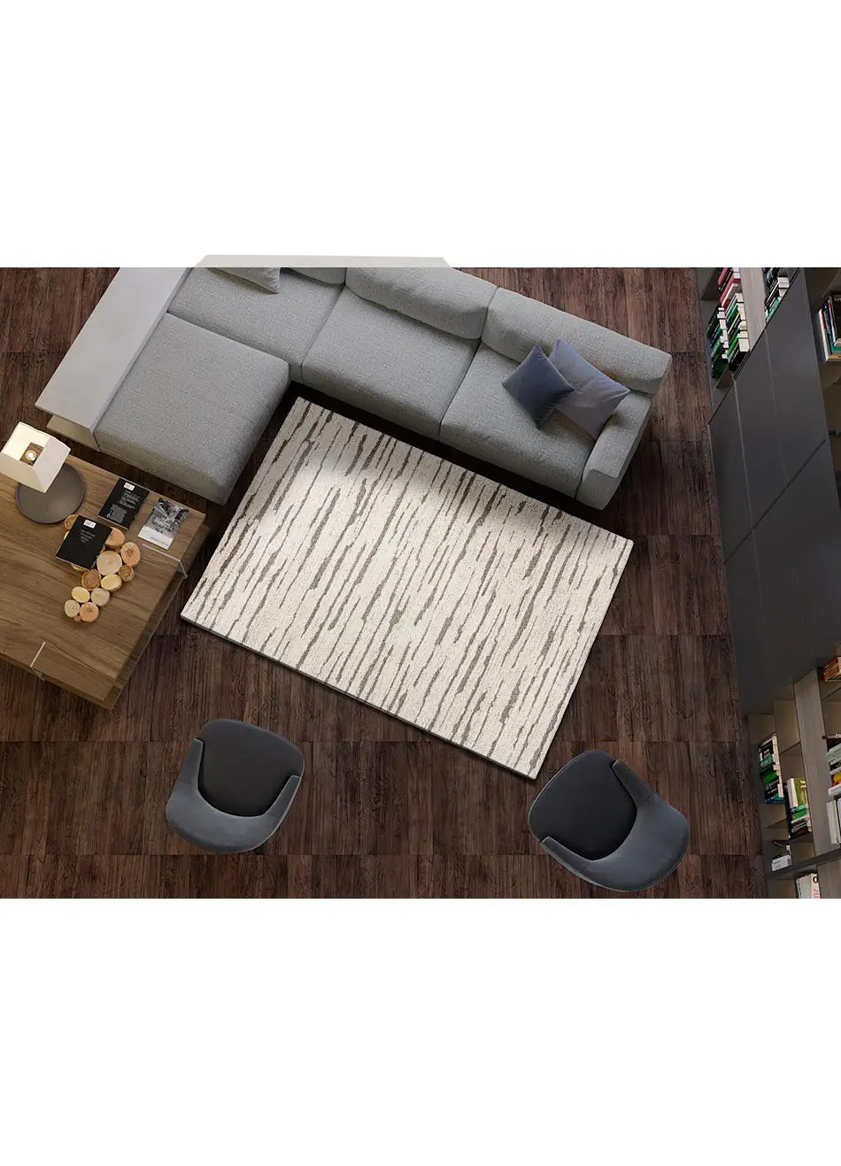 Atticgo Alfombra de estilo nórdico Snowy 59661 Gris ambiente salón