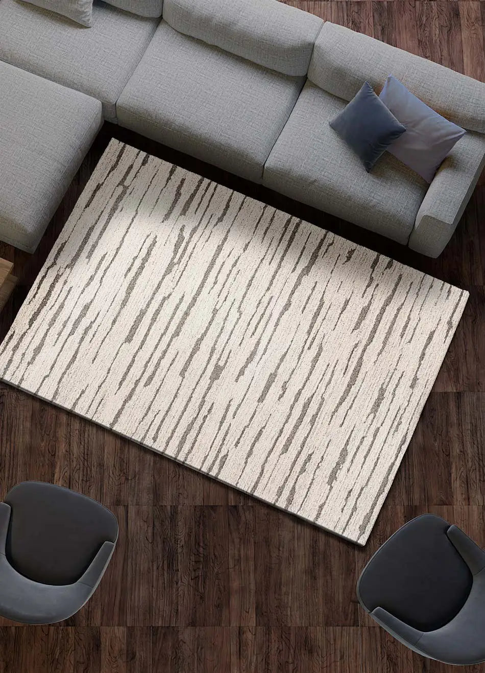 Atticgo Alfombra de estilo nórdico Snowy 59661 Gris ambiente