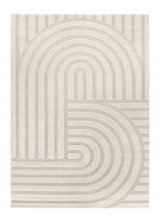 Alfombra geométrica con relieve Snowy 59773 Blanco