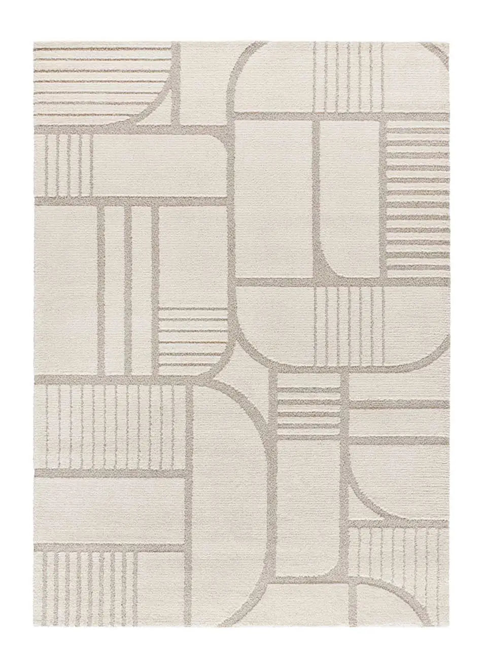 Atticgo Alfombra geométrica con relieve Snowy 59776 Blanco