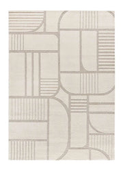 Atticgo Alfombra geométrica con relieve Snowy 59776 Blanco