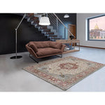 Alfombra ambiente vintage Tabriz 52011 Granate y Beige Atticgo