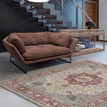 Alfombra salón vintage Tabriz 52011 Granate y Beige Atticgo