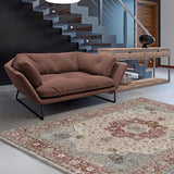 Alfombra salón vintage Tabriz 52011 Granate y Beige Atticgo