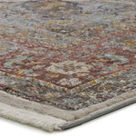 Alfombra esquina vintage Tabriz 52011 Granate y Beige Atticgo