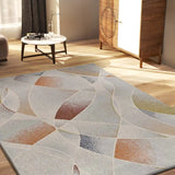 Alfombra abstracta de salón con colores empolvados Tamaris 16802 Multicolor Atticgo