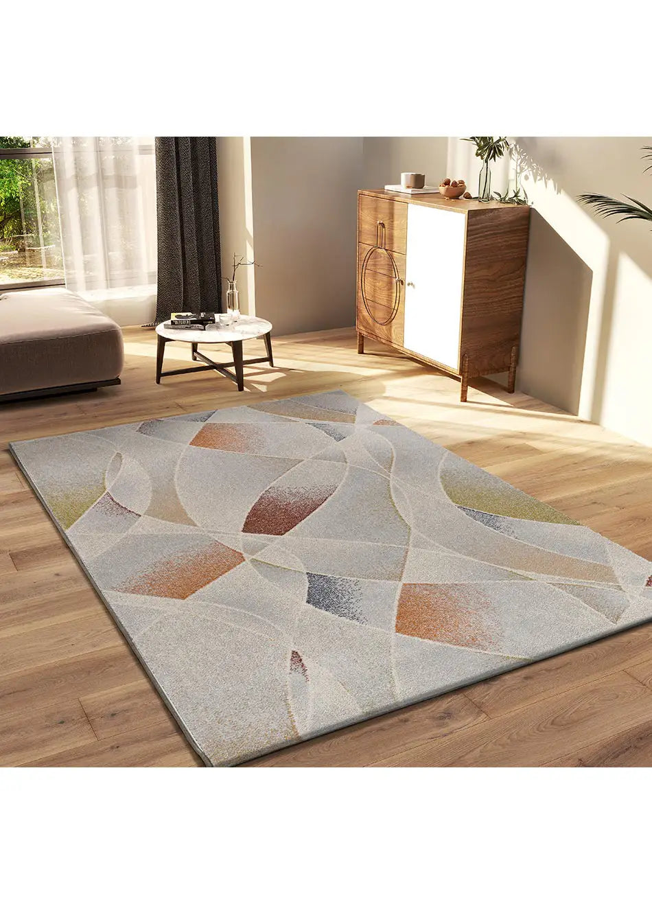 Alfombra de salón abstracta con colores empolvados Tamaris 16802 Multicolor Atticgo