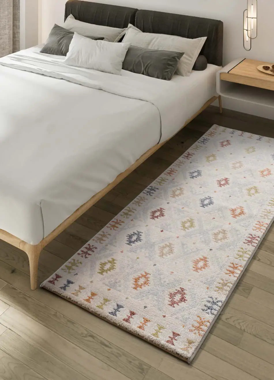 Alfombra dormitorio étnica en colores empolvados Tamaris 16805 Multicolor Atticgo