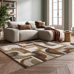 Alfombra geométrica multicolor para salón Teva 28006 Atticgo