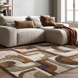 Alfombra geométrica multicolor salón Teva 28006 Atticgo
