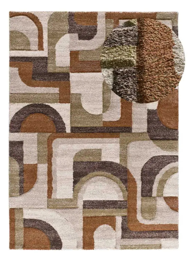 Alfombra geométrica multicolor Teva 28006 Atticgo