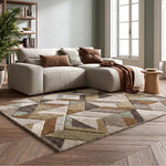 Alfombra geométrica multicolor para salón Teva 28007 Atticgo