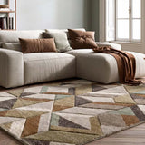 Alfombra geométrica multicolor salón Teva 28007 Atticgo