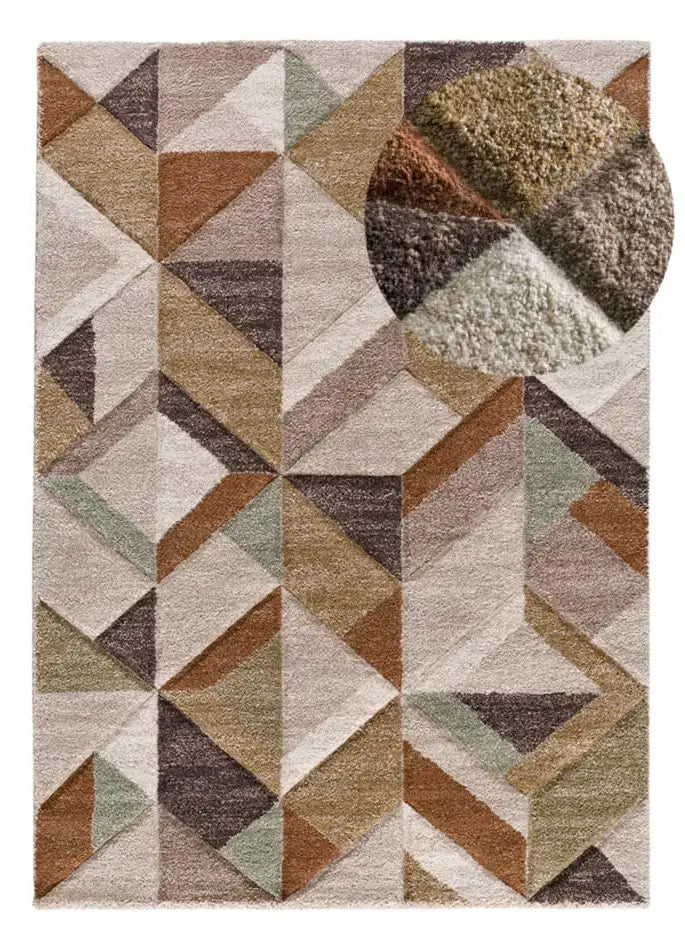Alfombra geométrica multicolor Teva 28007 Atticgo