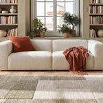 Alfombra geométrica beige y marrón salón Teva 44003 Atticgo