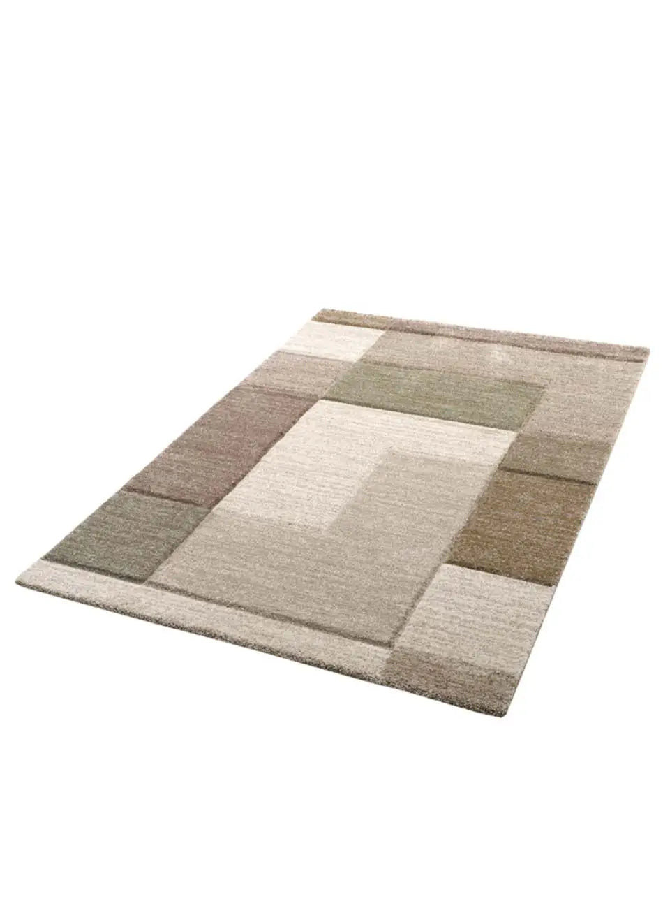 Alfombra geométrica beige y marrón alfombra Teva 44003 Atticgo