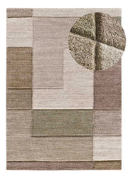 Alfombra geométrica beige y marrón Teva 44003 Atticgo